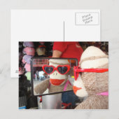Ernie la carte postale Sock Monkey (Devant / Derrière)