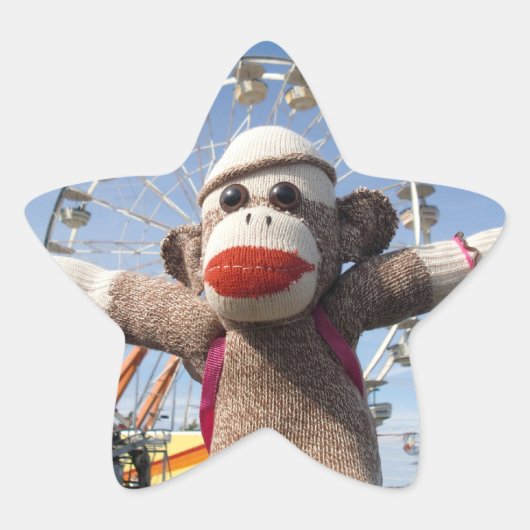 Ernie le Sock Monkey Star Sticker (Devant)