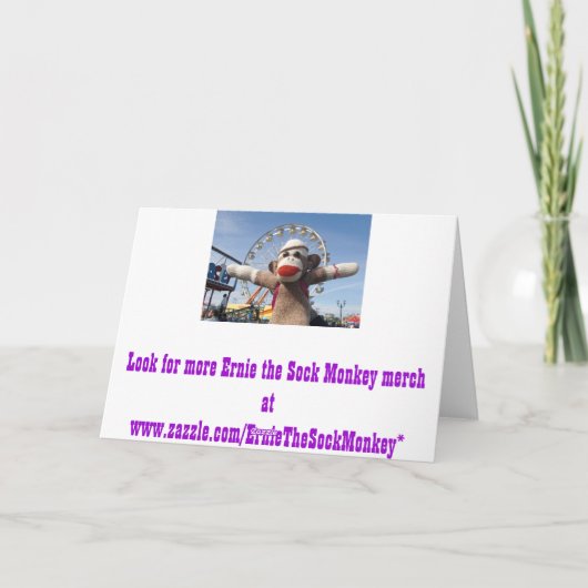 Ernie Monkey Sock Libre Range Peeps Carte de Pâque (Dos)