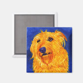 "Ernie" - Shaggy Hound Mix Magnet Magneet (Voorkant / Achterkant)