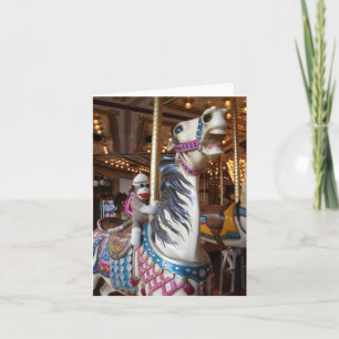 Ernie the Sock Monkey Carousel Horse Note Card Kaart