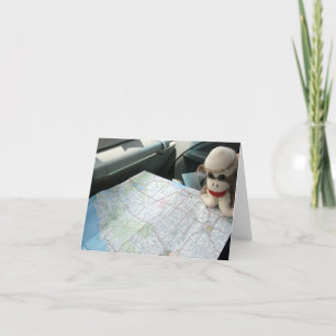 Ernie the Sock Monkey Map Reading Note Card Kaart