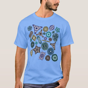 Ernst Haeckel Diatoms Tossed in Zee Hues T-shirt