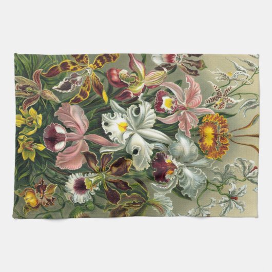 Ernst Haeckel Orchideeën, Oude Regenwoud Bloemen Theedoek (Horizontaal)