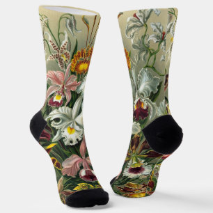 Ernst Haeckel Orchideeën, Vintage Regenwoud Bloeme Sokken
