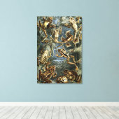 Ernst Haeckel variëteit exotische kikkers:Batrachi Canvas Afdruk (Insitu (Houten vloer))