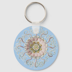 Ernst Haeckel Zee Roze kwal Medusa Sleutelhanger