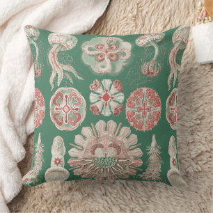 Ernst Haeckel Zeeleven Roze Kwallen Groene Poster Kussen