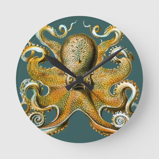 Ernst Haeckel's Octopus Ronde Klok (Voorkant)