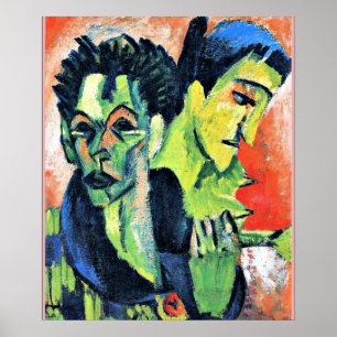 Ernst Kirchner - Dubbelzelfportret Poster