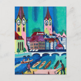 Ernst L. Kirchner - Colorful Cityscape Modern Art Briefkaart