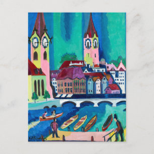 Ernst L. Kirchner - Colorful Cityscape Modern Art Briefkaart