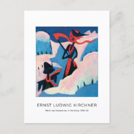 Ernst L. Kirchner, Witch en Scarecrow in de sneeuw Briefkaart