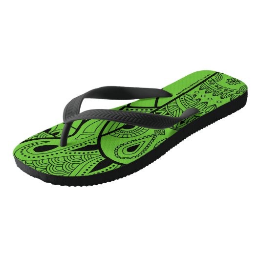 Ernstig elastisch groen - brede riemen Sandalen Teenslippers (Schuin)