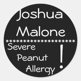 Ernstig etiket pinda-allergie