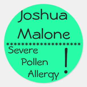 Ernstig pollenallergielabel** ronde sticker