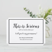 Ernstig verzoek bruidsjonker kaart (Staand voorkant)