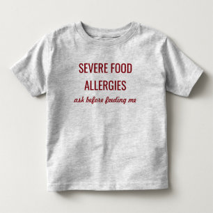 Ernstige allergieën voor voedsel Medische waarsch Kinder Shirts