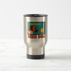 Ernstige bierretro boxer Dog Craft Beer Lover Reisbeker