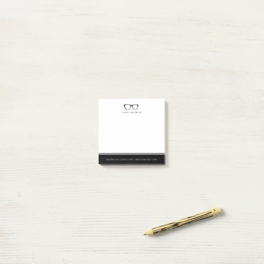 Ernstige bril | Funny Custom Name Post-it® Notes (Op bureau)