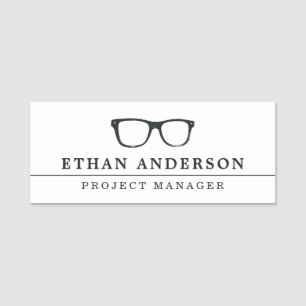 Ernstige bril   Grappig gebruik Naamplaatje