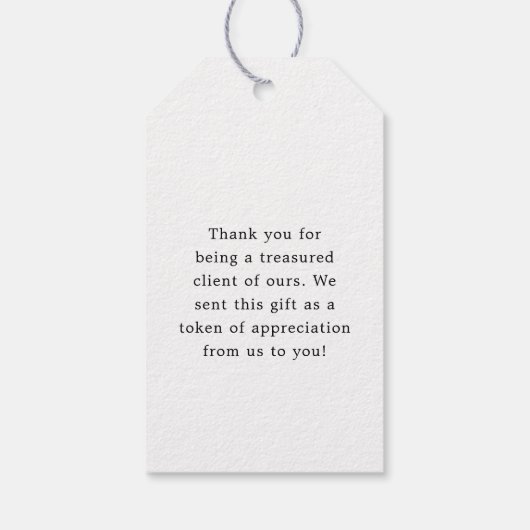 Ernstige bril | Minimale dank u glimlach Cadeaulabel (Achterkant)