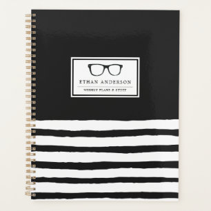 Ernstige bril Wekelijkse plannen & spullen Planner