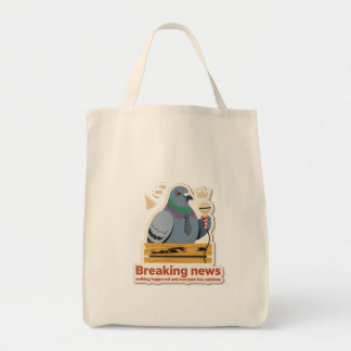 Ernstige Duif Breaking News Boodschappentas Tote Bag