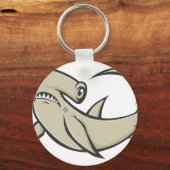 Ernstige Hammerhead Shark Sleutelhanger (Voorkant)