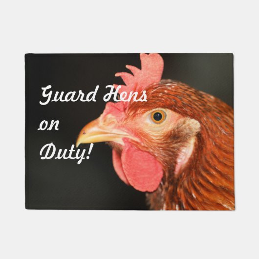 Ernstige kip deurmat (Voorkant)