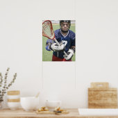 Ernstige lacrosse speler die kruis vasthoudt poster (Keuken)
