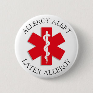 Ernstige latex allergie alert Button