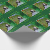 Ernstige Macaw Parrot gepersonaliseerd Cadeaupapier (Hoek)