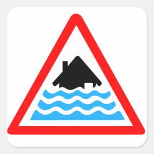 Ernstige overstromingswaarschuwing vierkante sticker
