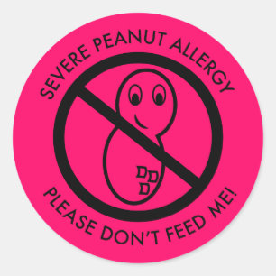Ernstige pinda-allergie Sticker (set van 6)