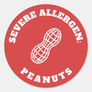 Ernstige Pinda-allergie Waarschuwingssticker Medis Ronde Sticker
