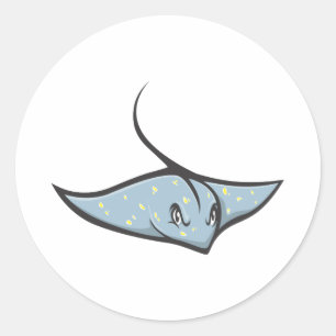 Ernstige Stingray vis Ronde Sticker