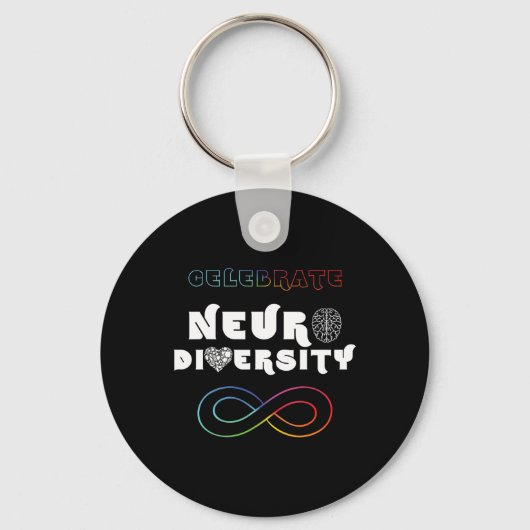 Erobel neurodiversiteit Rainbow Infinity Autism A Sleutelhanger (Voorkant)