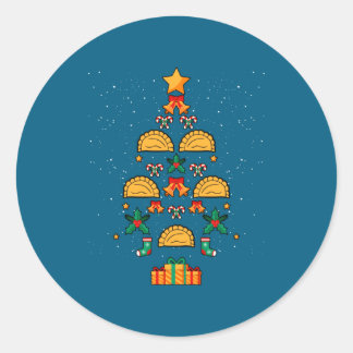 Erogi Lish Land Christmas Tree Xmas Long Sleeve  Ronde Sticker