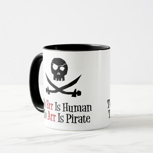 Err is mens... om te Arr is piraat Mok (Voorkant links)