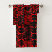 Erratische Rood- en Zwarte Diamond Wonder Bad Handdoek (Insitu)