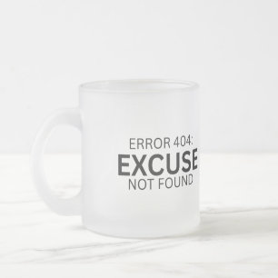 Erreur 404 : Excuse Non Trouvée Mug en Verre Dépol