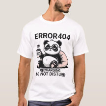 Erreur drôle 404 Panda T-Shirt Batterie basse