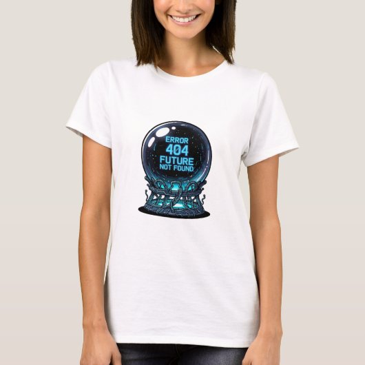 Error 404 Future Not Found – Futuristic Crystal T-shirt (Voorkant)