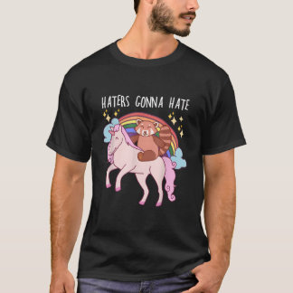 Ers Gonna E Rode Panda Ridende Eenhoorn T-shirt