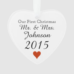 Ęrs M. et Mme Newlywed de Noël de coeur simple