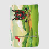 Erskine Clan Badge & Tartan Golf Handdoek (Voorkant)