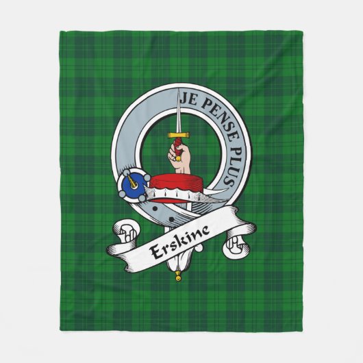 Erskine Hunting Clan Badge Tartan Pset Fleece Deken (Voorkant)