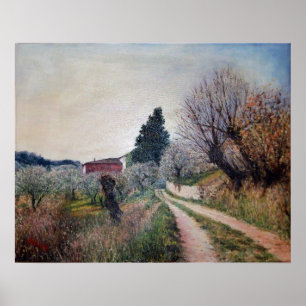 ERSTE LENTE IN VERNALESE / Toscaans landschap Poster