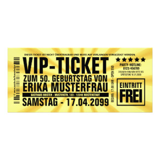 Erstelle deine eigenen Einladungen als VIP-TICKET Reclamekaart